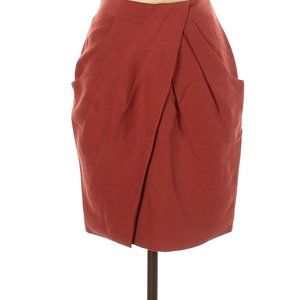 Anthropologie Fei Washi Wrap Tulip Skirt Terracotta Red